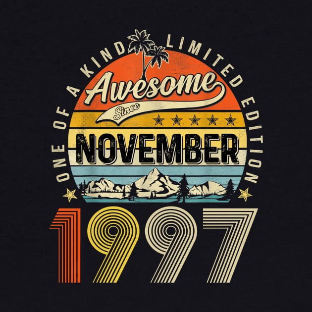 Awesome Since November 1997 Vintage 26th Birthday by cogemma.art